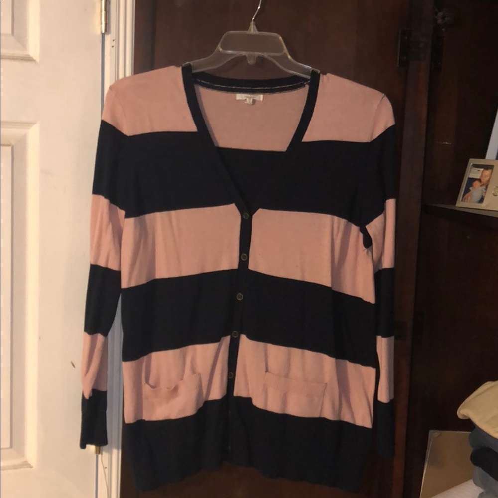 Navy and pink cardigan